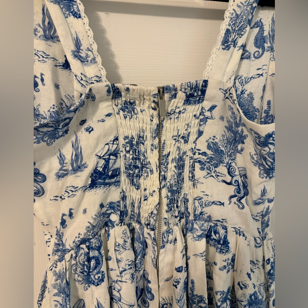 7 For All Mankind Marine Life Toile Dress NEVER WORN - Picture 13 of 14